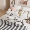 Sapphtopaz Modern Nesting Coffee Table Set for Living Room, 2-Pack Round Tables Stackable Living Room Table, Metal Base Center Table - 4 of 4