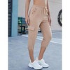 Womens Jogger Pants Athletic Pants Capri Pants Drawstring Solid Sweatpants with Side Pockets - 3 of 4