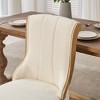 Lyngins Mid-Century Modern Dining Chair – Luxurious Breathable Snow Velvet Upholstered Armless Chair with Curved Wood Trim & Sculpted Legs - 3 of 4