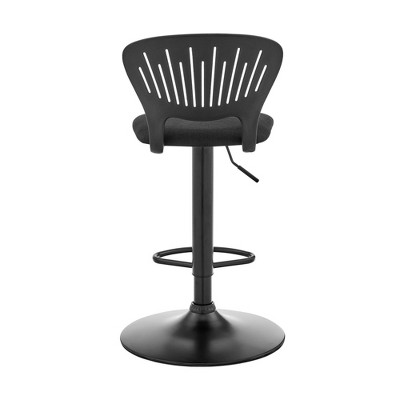 Padua 16'' Black Swivel Adjustable Bar Stool with Soft Foam Cushion