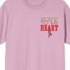 Tom & Jerry Love Key Crew Neck Short Sleeve Cradle Pink Women's T-shirt - 3 of 4