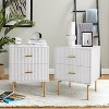 Ceandro Contemporary Classic 2 Drawer Nightstand|ARTFUL LIVING DESIGN-WHITE - 4 of 4