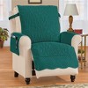 Collections Etc Quilted Textured Leaf Pattern Scalloped Edge Furniture Cover with Side Pockets - 2 of 4