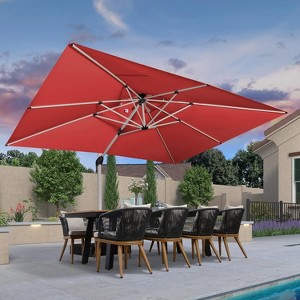 PURPLE LEAF 10' X 13' Patio Umbrella Outdoor Rectangle Umbrella Silvery Cantilever Outdoor Umbrella for Garden Deck Pool Patio - 1 of 4