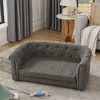 Lyngins Button-Tufted Linen Pet Sofa, Dog Sofa Bed with Arc-Shaped Backrest and Armrests, Cat Bed, Dog Bed for Couch - 3 of 4