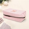 Unique Bargains Corduroy Rectangular Letter Makeup Bag Pink 1 Pc - 3 of 4