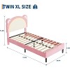 Acekool Kids Twin Upholstered Platform Bed, Adjustable Headboard, LED Light, Wooden Slats, No Box Spring Needed - 2 of 4