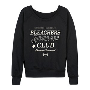 Women's - Instant Message - Bleachers Social Club Lightweight French Terry Wide Neck Long Sleeve Graphic Shirt - 1 of 4