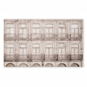Stupell Industries Pretty Beige Windows Architecture Printed Outdoor Door Mat, design by Erin Marie, 18"x30" - 1 of 4