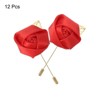 Unique Bargains Wedding Ceremony Anniversary Party Rose Groom Silk Metal Boutonnieres 12 Pcs - 3 of 3