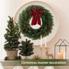 Vitalismo 24" Artificial Christmas Wreath Realistic Cypress w/ Faux Berries,Pine Cones,Bow,Dead Branches Indoor/Outdoor Xmas Wall Door Hanging Decor - 2 of 4