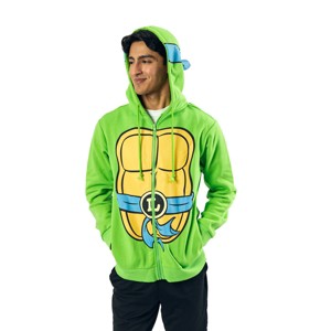 Teenage Mutant Ninja Turtles Leonardo Long Sleeve Men's Green Cosplay Hoodie - 1 of 4