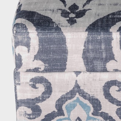 Drake Slate Blue Large Rectangle Storage Bench with Wood Legs