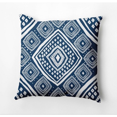 18"x18"Diamond Jill Square Throw Pillow Blue - e by design