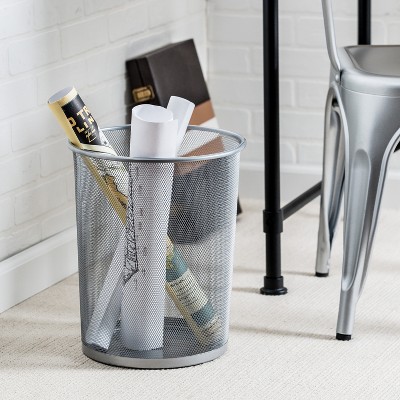 Honey-Can-Do 18L Silver Mesh Metal Waste Basket