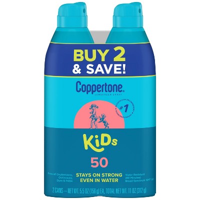Image of Coppertone Kids Sunscreen Spray - SPF 50 - 11oz - Twin Pack