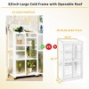 Gulches White Portable Wood Greenhouse with Planter Stands and Holders, 62" Height Cold Frame with Wheels - 4 of 4