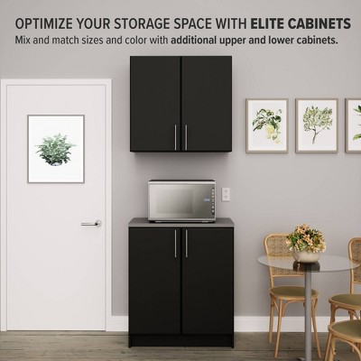 Black Adjustable Wall Mounted Storage Cabinet with Shelves