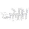 Aghana Digitals 4-Piece Acrylic LED Lighted Reindeer & Sleigh Set, 110.2"x11"x21.7", Warm White, - 3 of 4