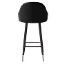 POVISON 30'' Modern Leather Bar Height Stools Set of 2, Upholstered Bar Chairs for Kitchen Island, Black - 3 of 4