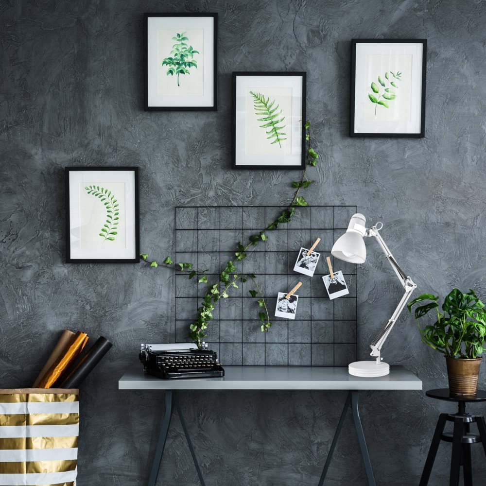 Photos - Floodlight / Street Light 28" Architect Swing Arm Kids' Desk Lamp Matte White - Globe Electric: UL Listed, Metal Shade, 60W Max