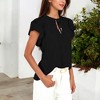Anna-Kaci Women's Eyelet Ruffle Sleeve Top with Keyhole Tie Front for Casual Looks - 3 of 4