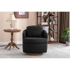 CAVINAS Boucle Swivel Accent Chair with Ergonomic Design and Solid Wood Base, 360-Degree Rotating Comfy Armchair - 2 of 4