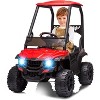 12V Kids Dump Truck Ride On w/Sun Shade, Electric Car w/Remote, LED Lights, Shock Absorption, 3 Speeds, MP3/USB - 2 of 4