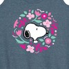 Women's - Peanuts - Snoopy Valentine Floral Circle Graphic Racerback Tank - 2 of 4