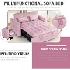 TiramisuBest 3 in 1 Velvet Sleeper Sofa Bed Adjustable Backrest Pull Out Couch with Armrests Storage Pockets and 2 Pillows for Living Room - 4 of 4
