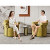 Lyngins Modern Upholstered Single Sofa Swivel Chair with Gold Metal Legs,Accent Round Armchair for Bedroom,Office - 3 of 4
