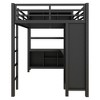 NicBex Full/Queen Metal Loft Bed with Wardrobe,L-shaped Desk,Headboard&Shelves,Versatile Gaming Loft for Kids,Teens&Gamers,350lbs Max - 4 of 4