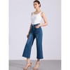 Allegra K Women's Casual High Waist Cropped Denim Pants - 4 of 4