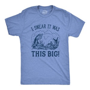 Mens I Swear It Was This Big T shirt Funny Fish Story Fishing Joke Fisherman - Crazy Dog Men's T Shirt - 1 of 4