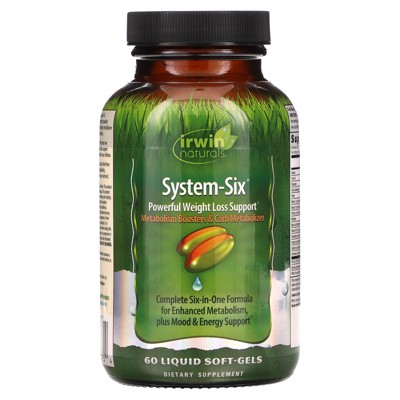 Irwin Naturals System-Six, Powerful Weight Loss Support, 60 Liquid Soft-Gels