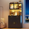 Vlsrka Kitchen Pantry Cabinet with Auto Sensor Light and Storage Cabinet with Ports,Black - 2 of 4
