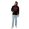 Marvel Deadpool Mask Logo Long Sleeve Black Unisex Adult Zip-Up Hoodie - 2 of 4