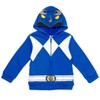 Power Rangers Blue Ranger Red Ranger Black Ranger Fleece Zip Up Hoodie - 3 of 4