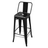 vidaXL Bar Stool Set of 2 Black Steel Tall Footrest Bar Stool - 3 of 4