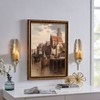 Danya B Ava 17" Gold Feather Wall Candle Sconces (Set of 2) - 3 of 4