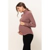 Hello Miz Women's Ribbed Knit Long Sleeve Maternity Turtleneck Sweater - 2 of 4