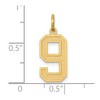 Black Bow Jewelry 14k Yellow Gold, Jersey Collection, Medium Number 9 Pendant - 4 of 4