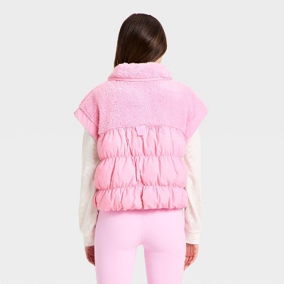 Women’s High Pile & Puffer Mix Vest – JoyLab