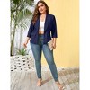 Women's Plus Size Blazer  Shawl Collar Elegant Notch Lapel Business Casual Tunic Office Suit Jacket with Pockets - 4 of 4