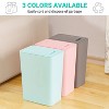 LunaLulinlk 3 Pack 10 Liter Small Lid Trash Can Plastic Trash Can, 2.6 Gallon Slim Trash Can Wastepaper Basket with Pop-Up Lid, Pink,Blue,Gray - 3 of 4