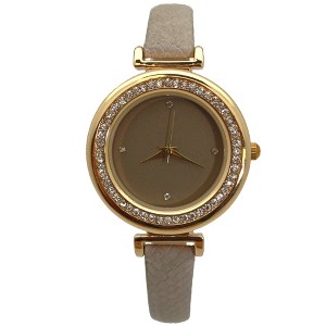 Olivia Pratt Thin Solid Color Strap and Rhinestones Women Watch - 1 of 4