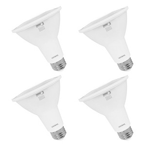 Luxrite PAR30 Long Neck LED Flood Light Bulb, 10W=75W Equivalent, 5CCT, 850 Lumens, Dimmable, Spotlight Bulb, ETL Listed E26 Base 4 Pack - 1 of 4