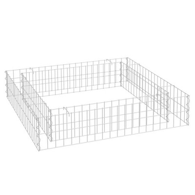vidaXL Gabion Raised Bed Patio Basket Planter Outdoor Garden Galvanized Steel - 39.4" x 39.4" x 7.9"