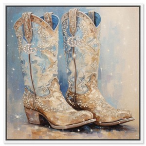 Art Remedy Glam Cowgirl Boots Chic Farmhouse Wall Art Framed - 1 of 4