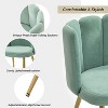 Barbara Velvet Vanity Stool for Makeup Room, Moden Accent Side Chairs for Living Room with Golden Metal Legs | Artful Living Design-SAGE - 4 of 4